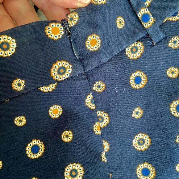 J. Crew Navy Foulard Minnie Cigarette Pants 0 - Picture 6 of 8